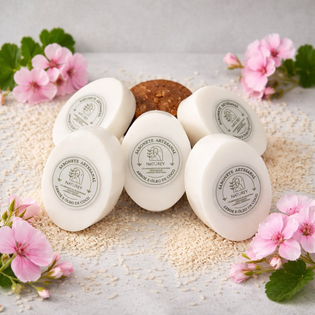 Sabonete Artesanal  Naturey Esfoliante e Cicatrizante de Aveia  e Mel