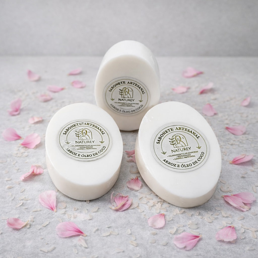 Sabonete Artesanal  Naturey Esfoliante e Cicatrizante de Aveia  e Mel