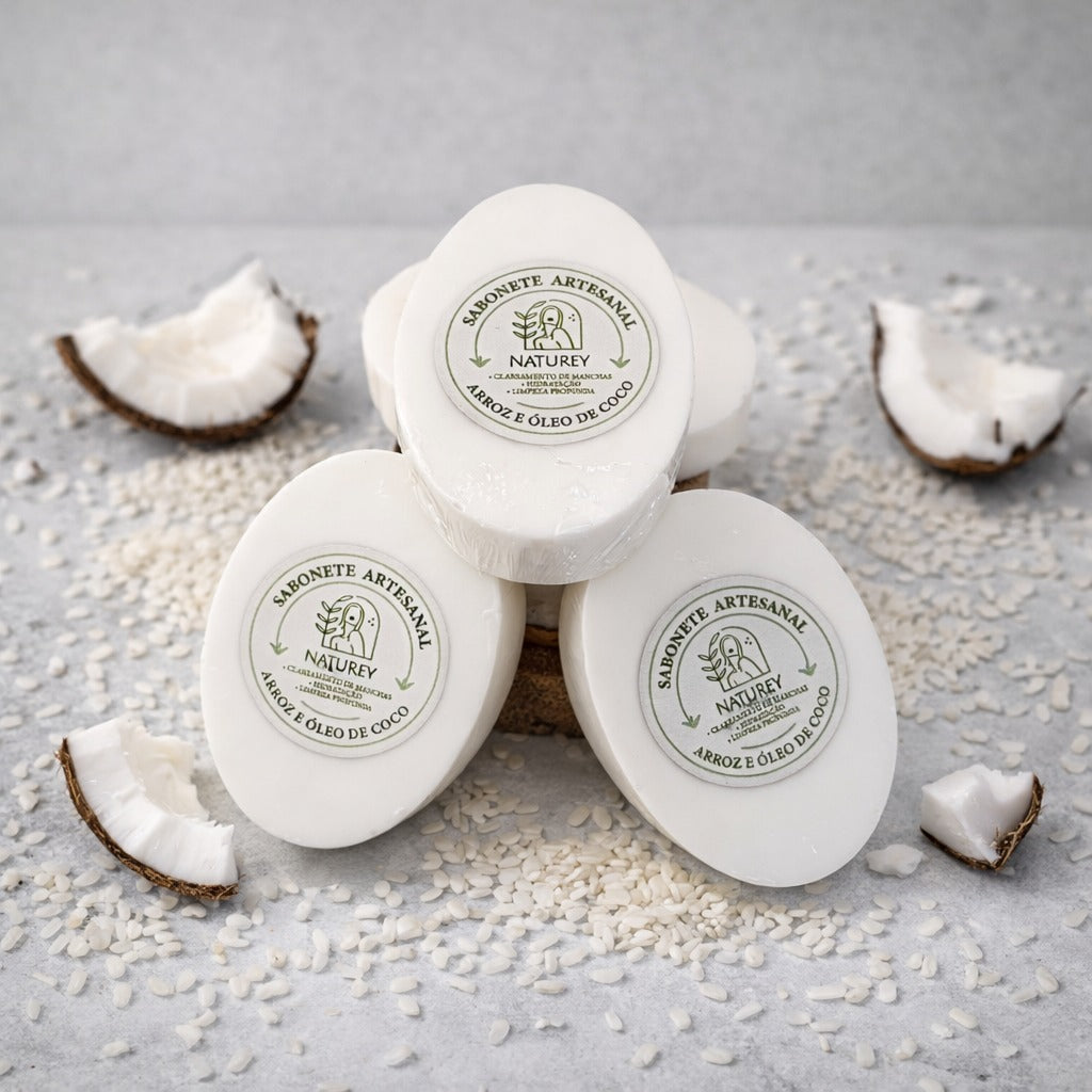 Sabonete Artesanal  Naturey Esfoliante e Cicatrizante de Aveia  e Mel